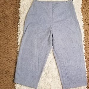 Kim Rogers Capri Pants Blue Floral sz 8